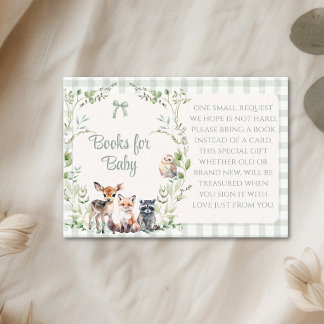 Böcker för baby skogs djur Söt baby shower Tilläggskort