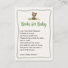 Böcker för Baby Söt Björn Bebis Shower Tilläggskort