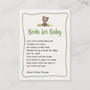Böcker för Baby Söt Björn Bebis Shower Tilläggskort