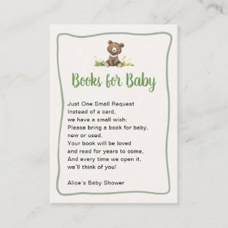 Böcker för Baby Söt Björn Bebis Shower Tilläggskort