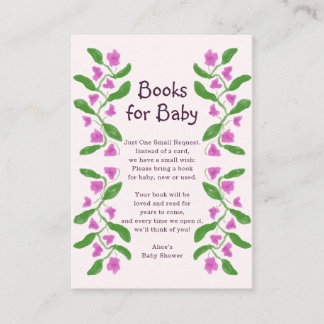 Böcker för Baby Söt Blommig Bebis Shower Tilläggskort