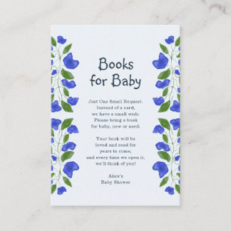 Böcker för baby Söt blomsterblå barnkalas Tilläggskort