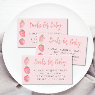 Böcker för Baby Strawberry Baby Shower Tilläggskort