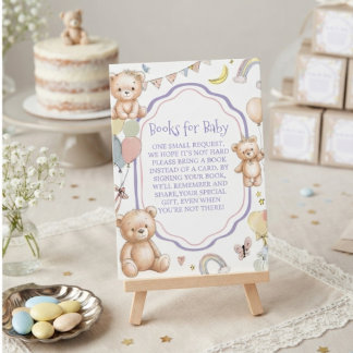 Böcker för Baby Teddy Bear baby shower Tilläggskort