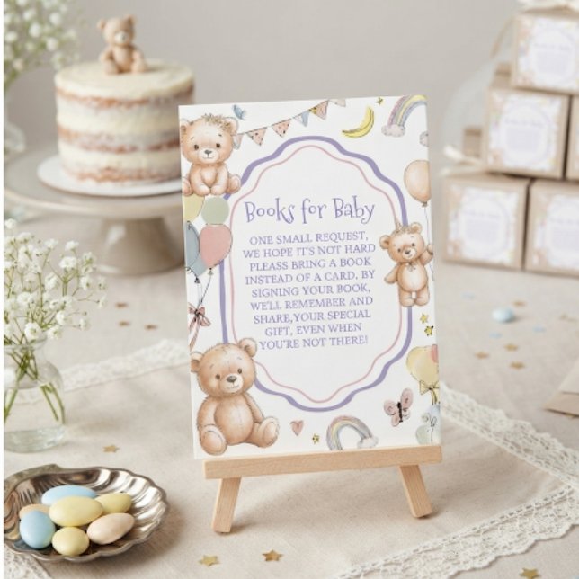 Böcker för Baby Teddy Bear baby shower Tilläggskort (Skapare uppladdad)