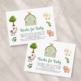 Böcker för babybruksdjur Gårdsbarn Baby Shower Tilläggskort