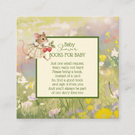 Böcker för babyflicka skogsdjur baby shower tilläggskort