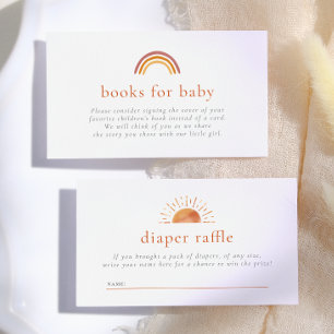 Böcker för bebis & blöjraffle Sol Baby Shower Tilläggskort