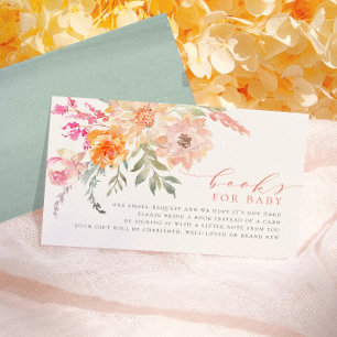 Böcker för bebis Blush & Teal Vår Babyshower Tilläggskort