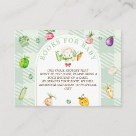 Böcker för bebis bondemarknad baby shower tilläggskort