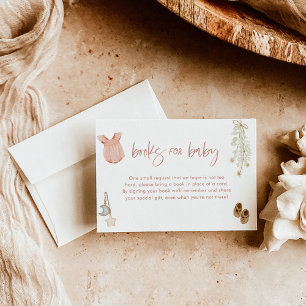 Böcker för bebis-kort Boho flicka baby shower Inbjudningar