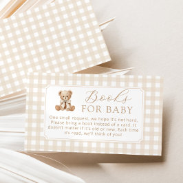 Böcker för bebis neutrala Teddybjörn Gingham Tilläggskort
