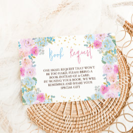 Böcker för bebis rosa blå blommig tilläggskort