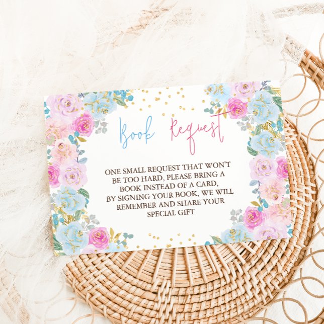 Böcker för bebis rosa blå blommig  tilläggskort (Skapare uppladdad)