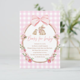 Böcker för bebis Rosa Bow Gingham-kort Tack Kort