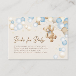 Böcker för bebis Teddybjörn Pojke Baby Shower Tilläggskort