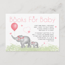 Böcker för bebis Vattenfärg Elefanter & Rosa Hjärt Tilläggskort