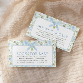 Böcker för bebis Vintage blomster blå rosett baby  Tilläggskort