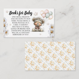 Böcker för bebisar Whimsical Teddybjörn Design Tilläggskort