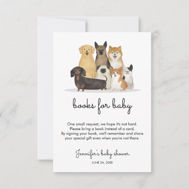 Böcker för hund på baby shower inbjudningar (Framsida)