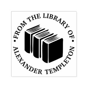 Böcker “Från bibliotek av” Namn Monogram  Självfärgande Stämpel