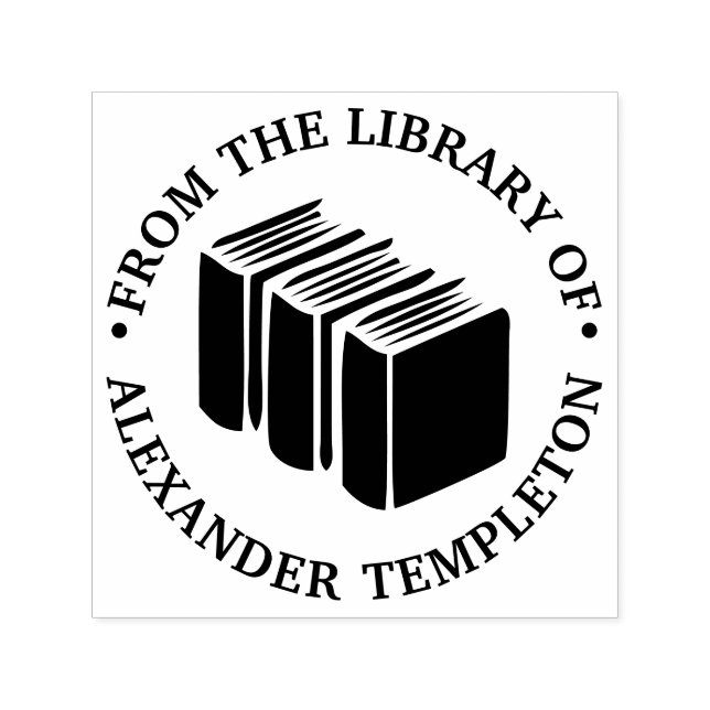 Böcker “Från bibliotek av” Namn Monogram  Självfärgande Stämpel (Design)