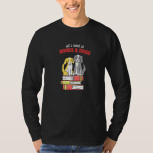 Böcker & Hundar För Tjejer Hund Bokälskare Läsning T Shirt