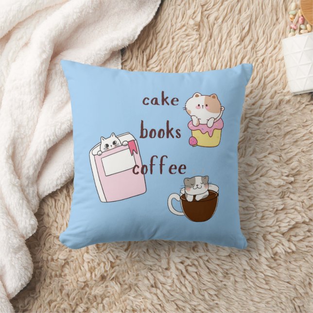 Böcker Kaffe Katter Kudde (Filt)