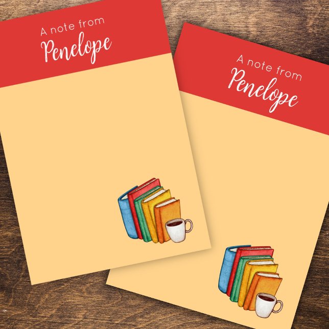 Böcker & Kaffe Post-it Block (Skapare uppladdad)