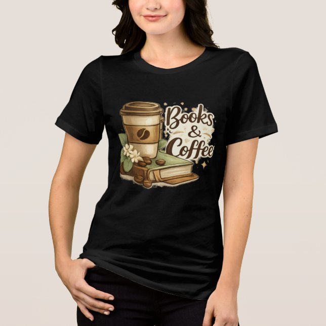 Böcker & Kaffe T-shirt (Framsida)