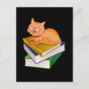 Böcker - Katt och böcker Bokälskarepresent Vykort
