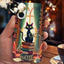 Böcker Katter och Kaffe Telefonfodral