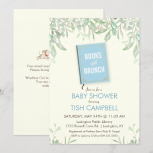 Böcker och Brunch Baby Shower Inbjudan