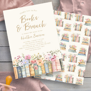 Böcker och Brunch Baby Shower Inbjudningar
