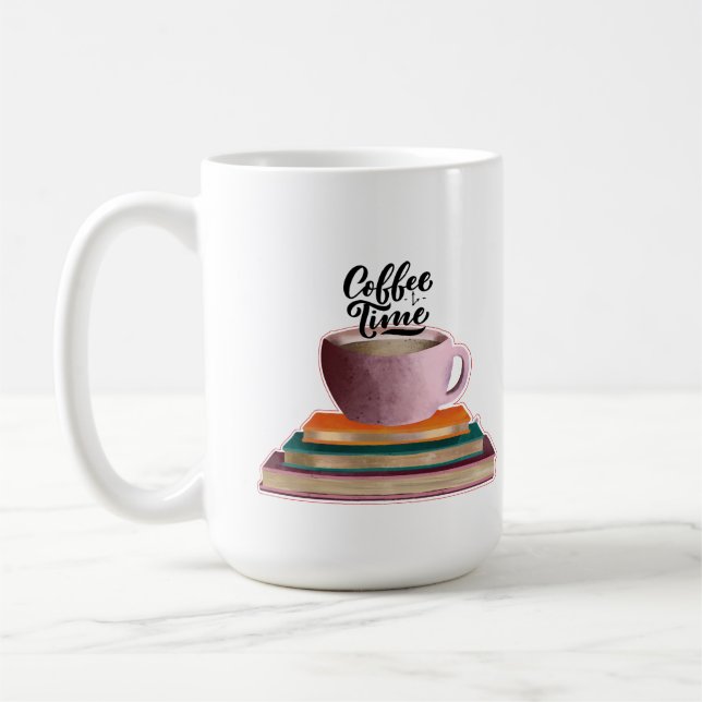 Böcker och kaffe kaffemugg (Vänster)