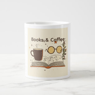Böcker och kaffe Läspresent Specialitet Vit mugg Jumbo Mugg