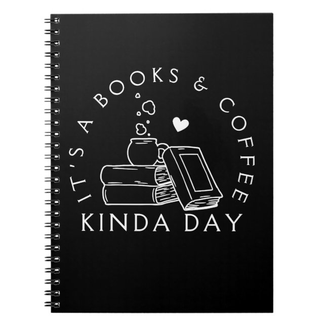 Böcker och kaffe slags dag anteckningsbok (Framsidan)