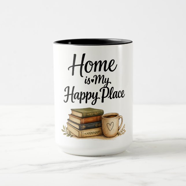 Böcker och kaffe - Vintagebok Mugg (Center)