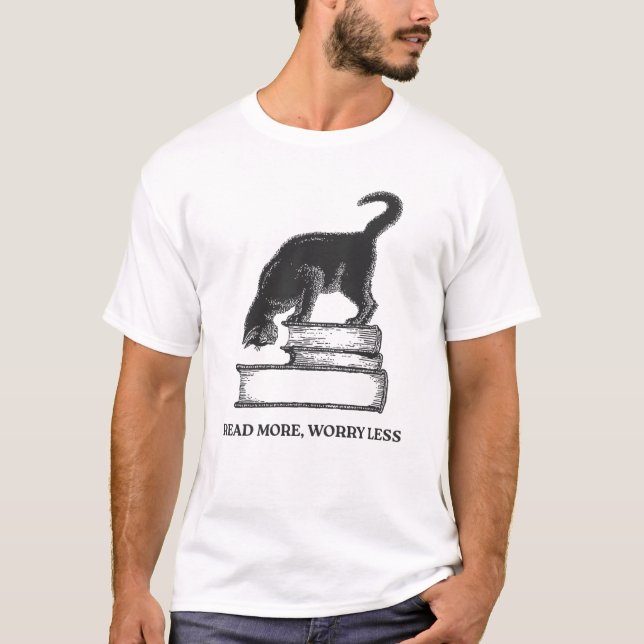 Böcker och katter är själens glädje t shirt (Framsida)