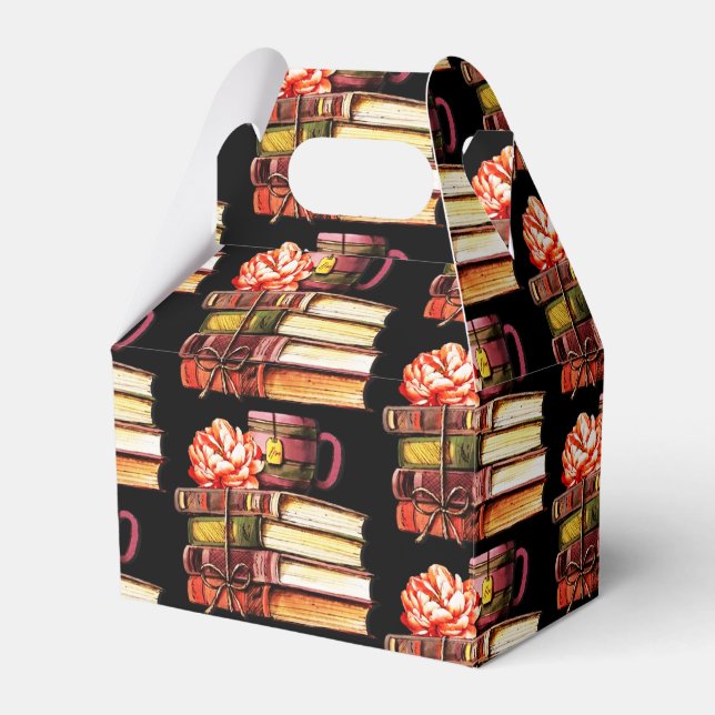 Böcker Och Svart Te Presentaskar (Framsidan Sidan)