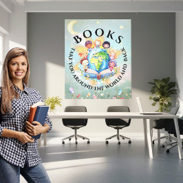Böcker tar dig runt modernt och sött canvastryck