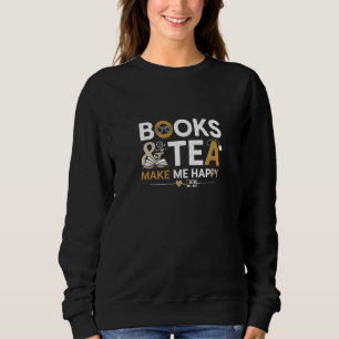 Böcker Te Gör Mig Glad Söt Bibliophile T-Shirt