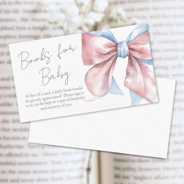 Böcker till baby Bow Baby Shower följekort Tilläggskort (Books For Baby Bow Baby Shower Enclosure Card )