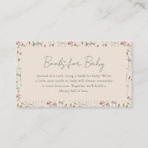 Böcker till Baby Wildflower Meadow Boho Shower Tilläggskort