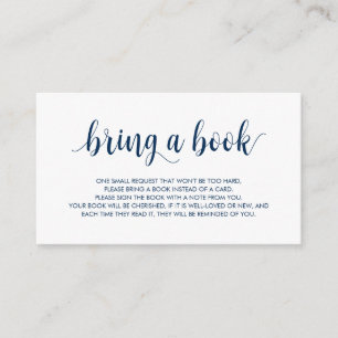 Böcker till bebisen, Modern Rustik Navyblå Skrift Tilläggskort