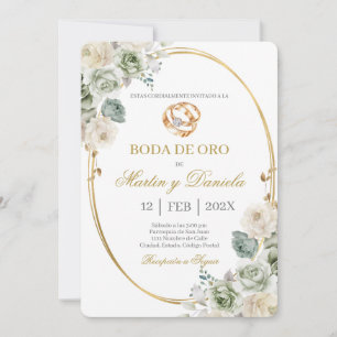 Boda de oro con boho blanco inbjudningar