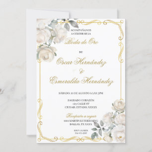 Boda de oro elegante editable inbjudningar