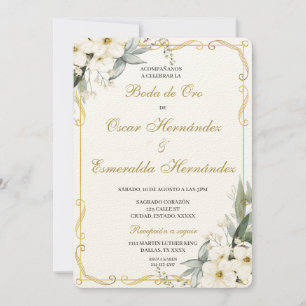Boda de oro elegante editable inbjudningar