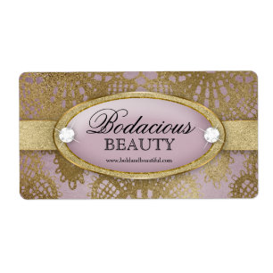 Bodacious Beauty Mauve Guld Snöre Large Label Fraktsedel