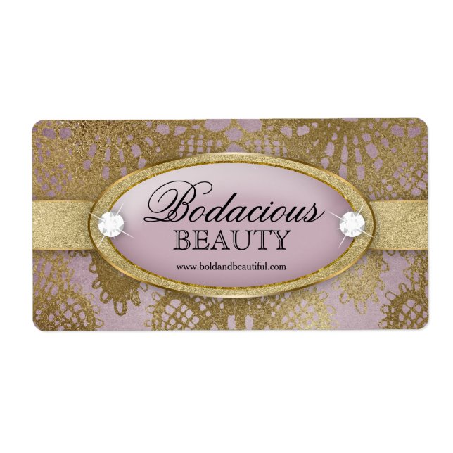 Bodacious Beauty Mauve Guld Snöre Large Label Fraktsedel (Framsidan)